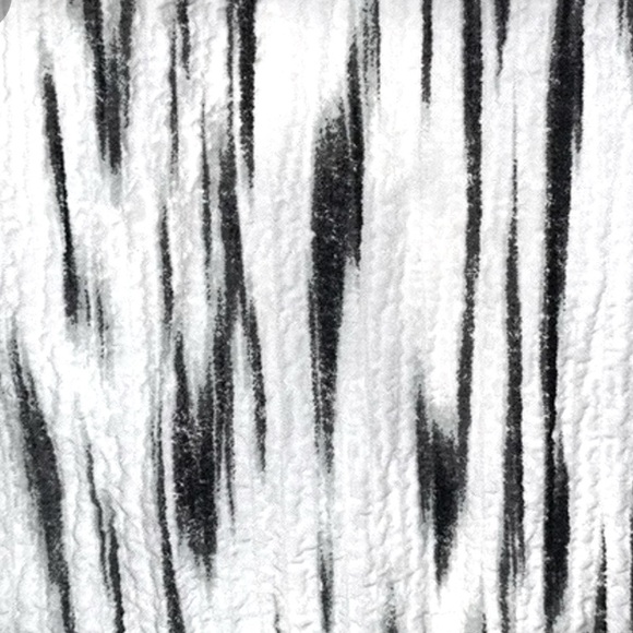 JM Collection Black & White Print Crinkle Texture Lightweight Jacket Size Large - Picture 10 of 12